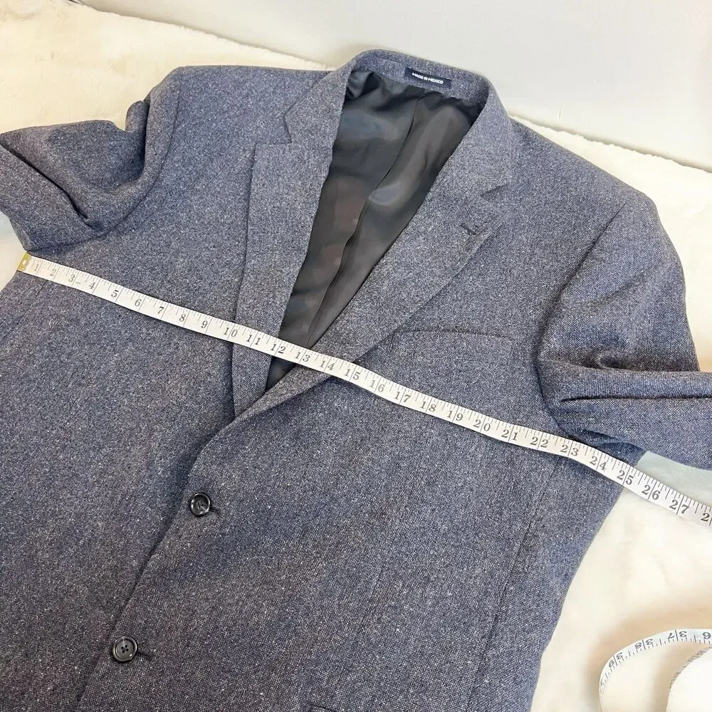 Paul Fredrick Wool Blazer Blue Confetti Tweed Men’s 48L